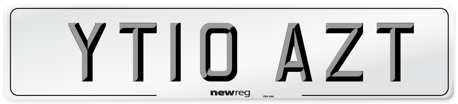 YT10 AZT Number Plate from New Reg